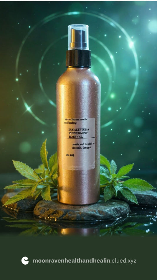 Eucalyptus and peppermint body oil